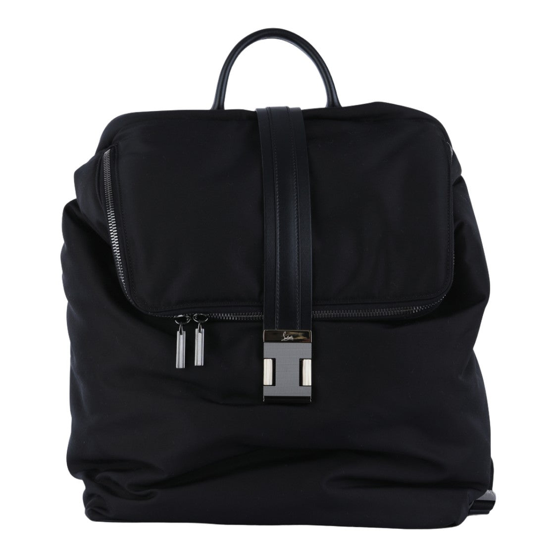 Christian Louboutin Black Backpack With Smooth Fabric Body