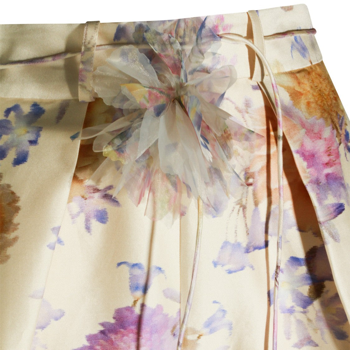 Zimmermann Multicolor Silk Floral Print Shorts