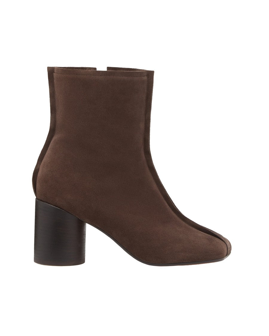 Mm6 By Maison Margiela Anatomically Designed Suede Ankle Boots With Block Heel