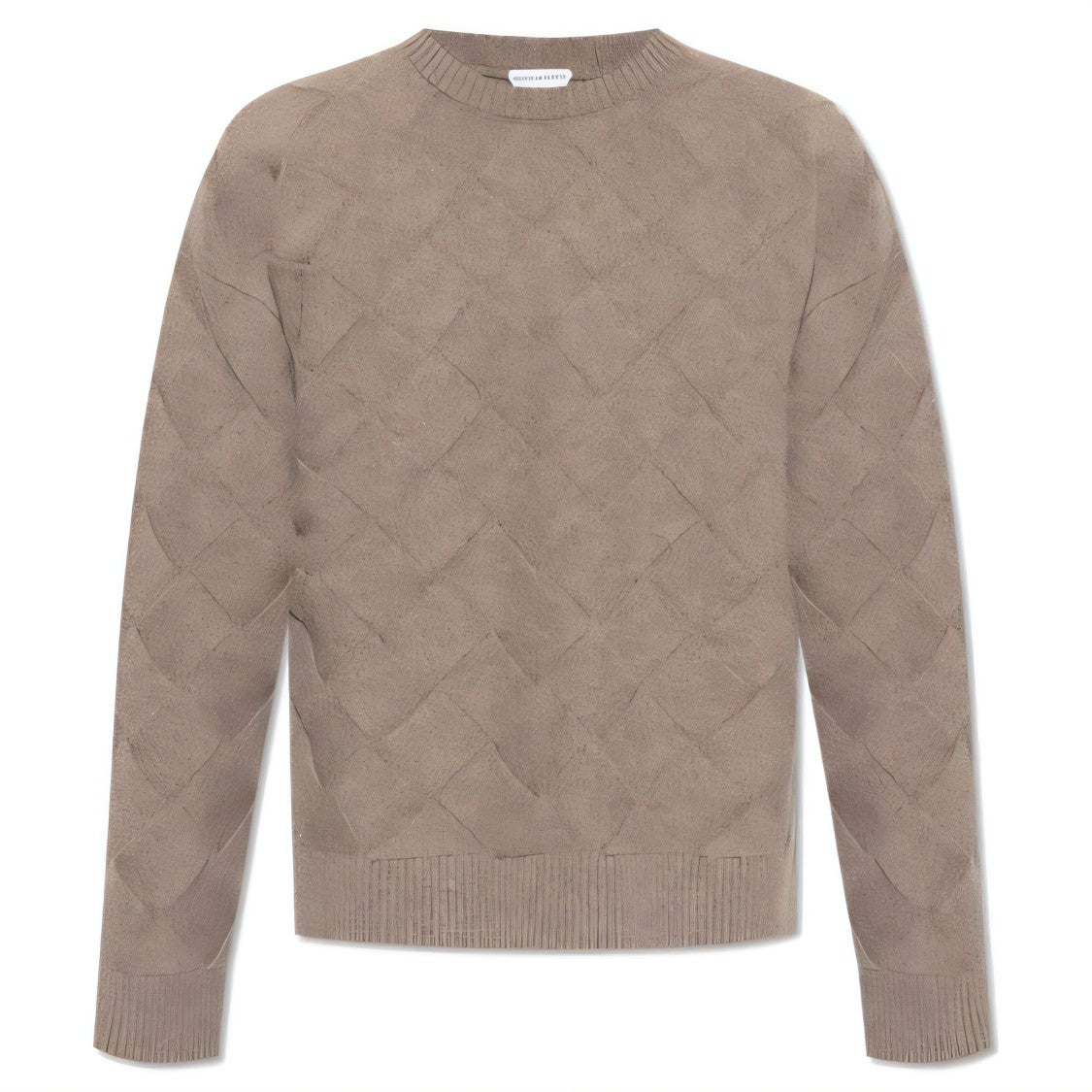Bottega Veneta Textured Diamond Pattern Wool Blend Sweater