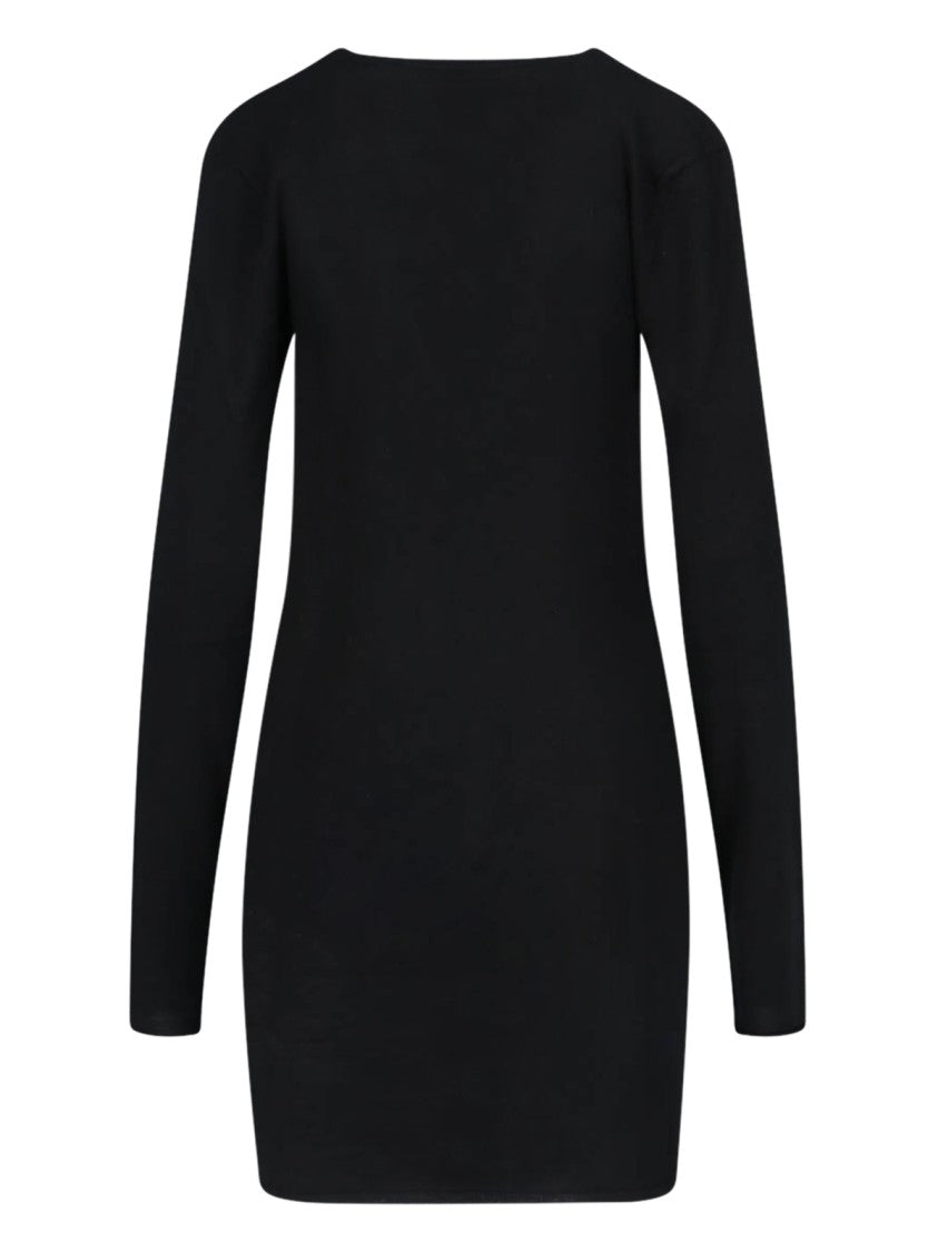 The Attico Asymmetric Mini Dress – Black