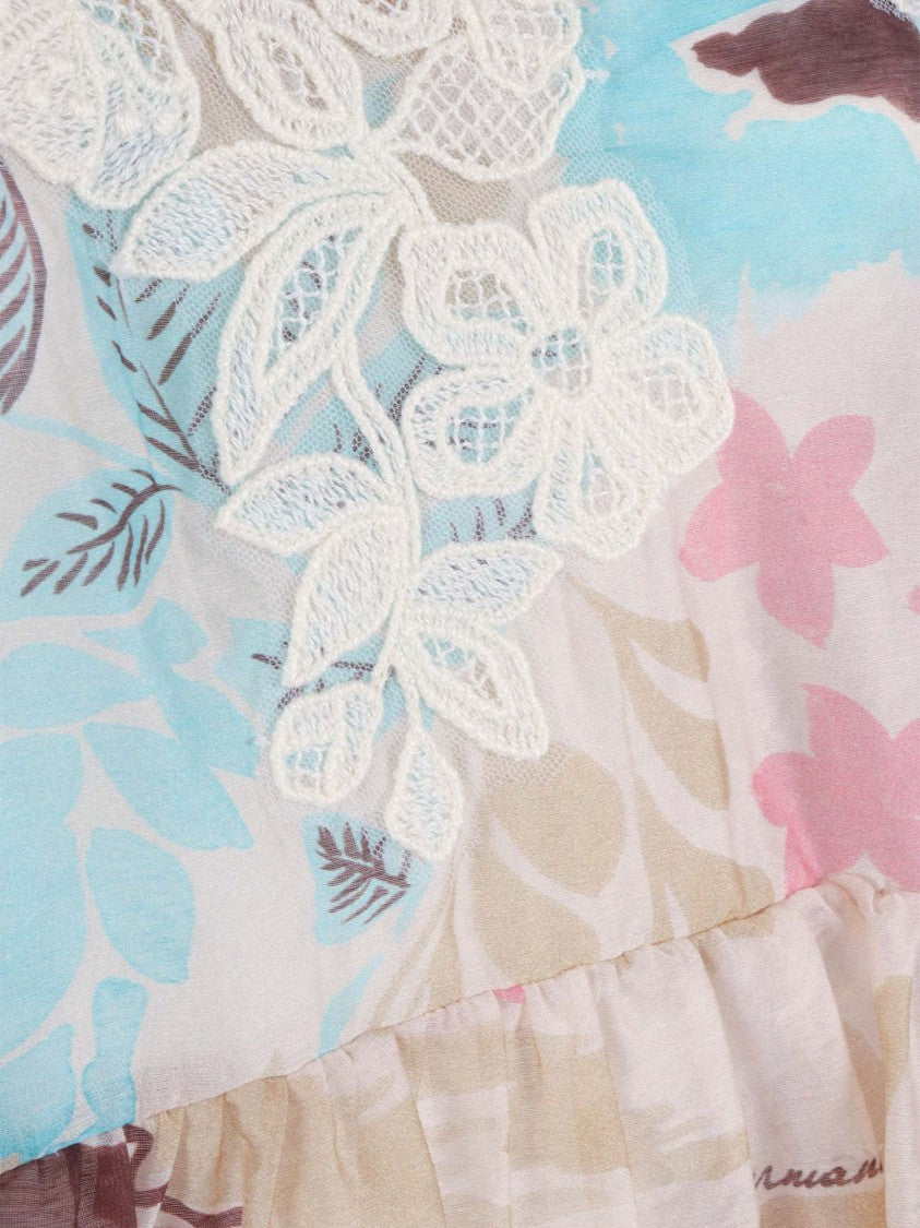Ermanno Scervino Pastel Lace Abstract Blouse