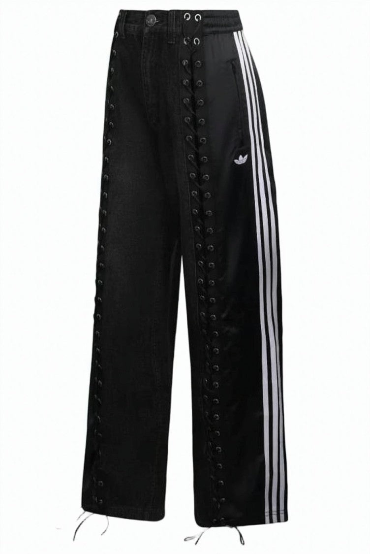 Adidas Wide-Leg Jogger Pants With Multi-Texture Design