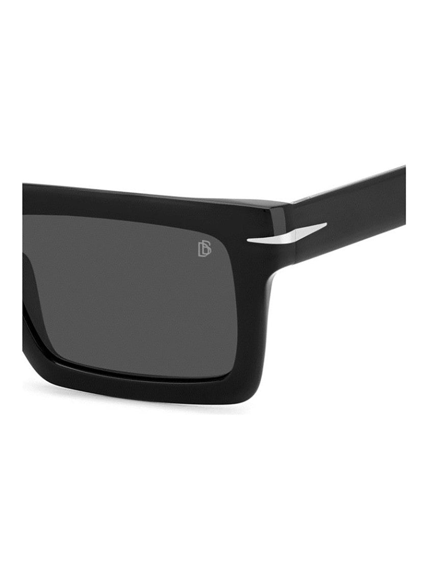 David Beckham Rectangular Acetate Sunglasses With Metallic Accents