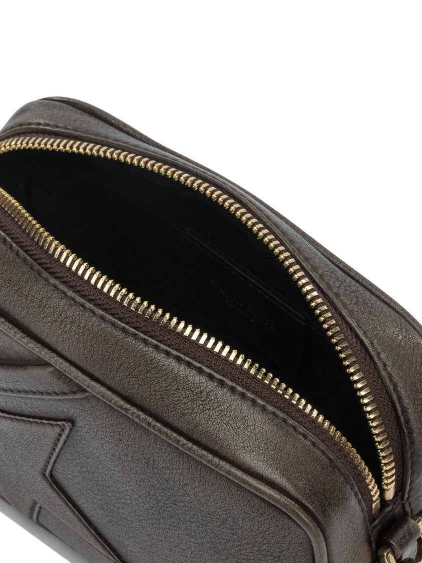 Golden Goose Smooth Leather Clutch With Subtle Embossed Star And Gold-Tone Accents