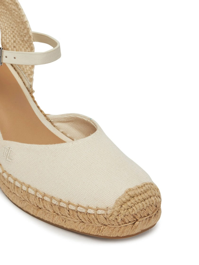Lauren Ralph Lauren Woven Detailing Closed-Toe Wedge Espadrilles With Jute-Wrapped Platform