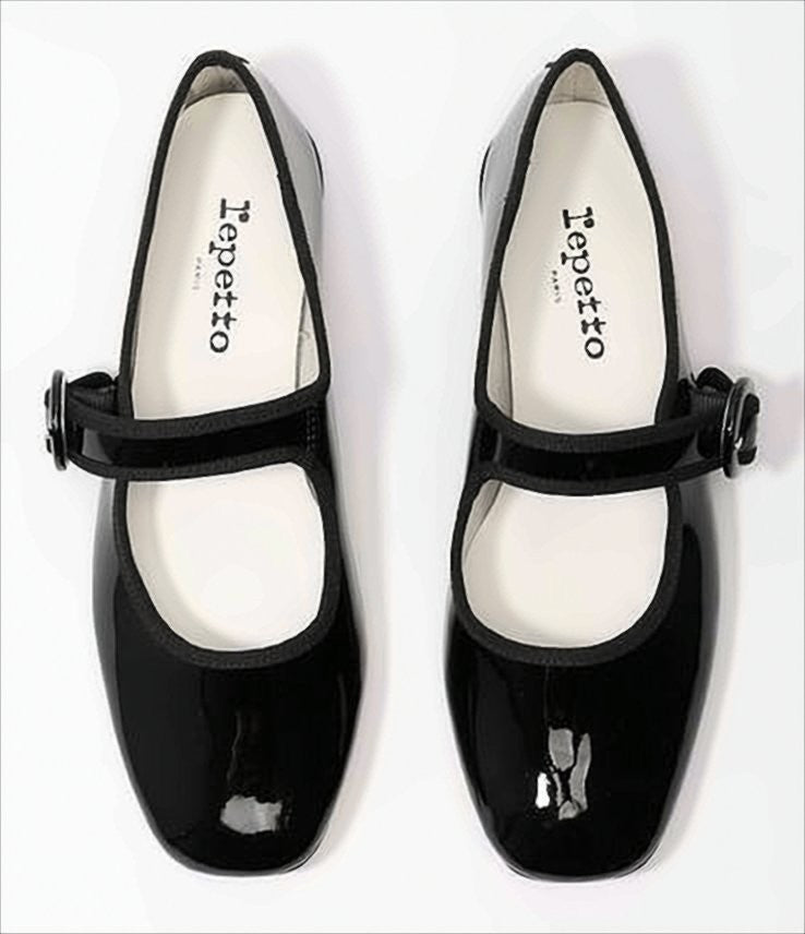 Repetto Black Patent Leather Flat Shoes
