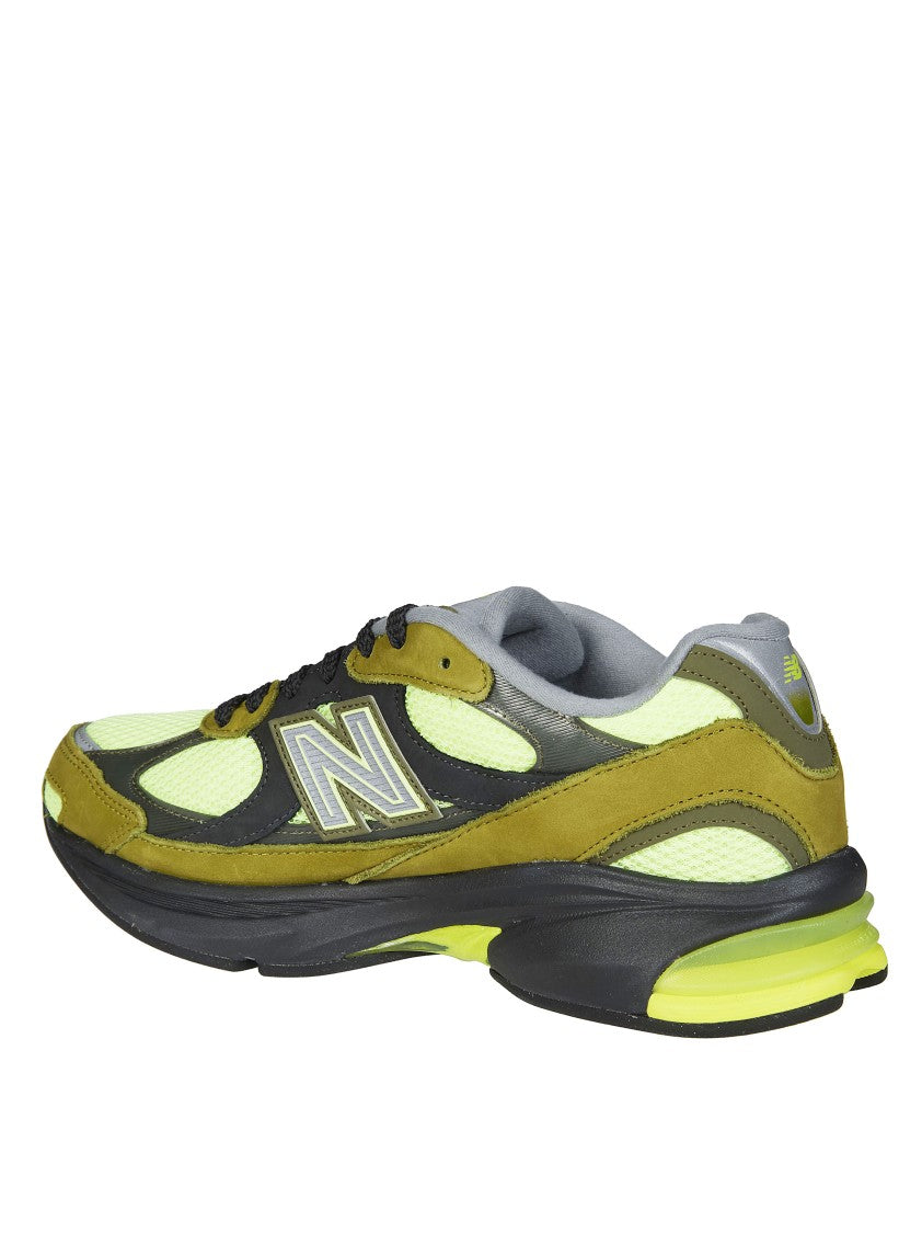 New Balance Olive Yellow Mesh Robust Sole Sneakers
