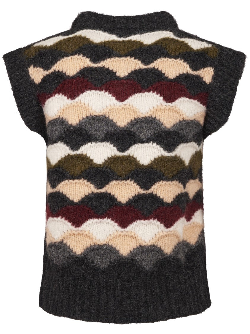 Alanui Shattered Stripes Knit Vest