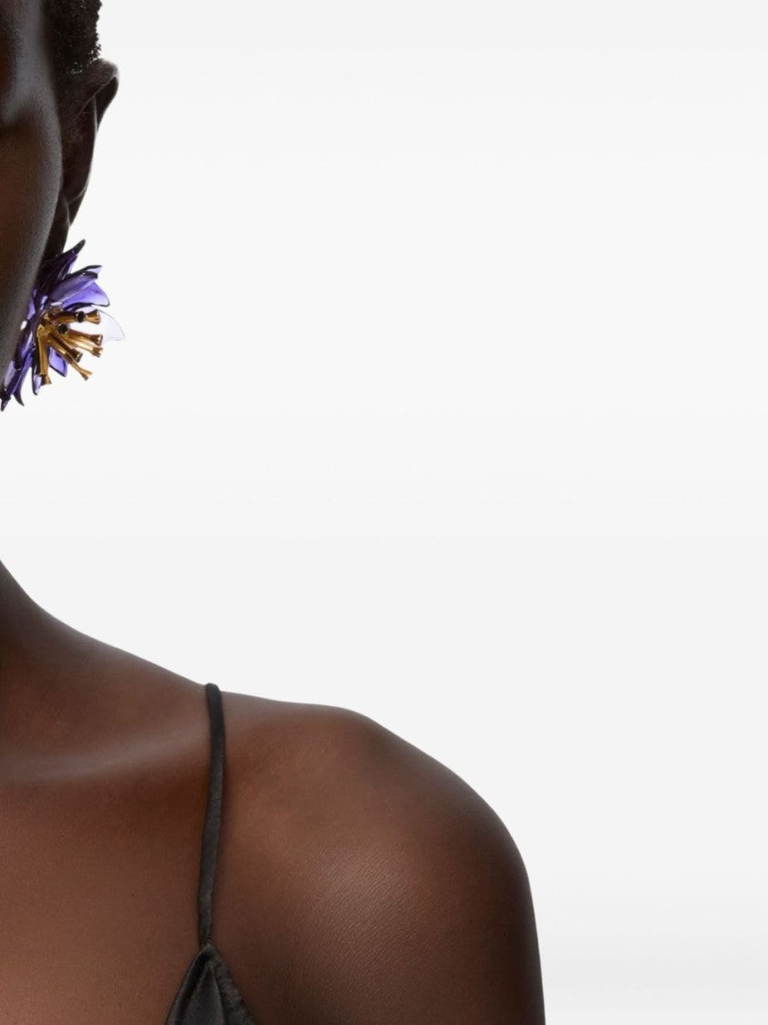 Nina Ricci Translucent Purple Petal Earrings