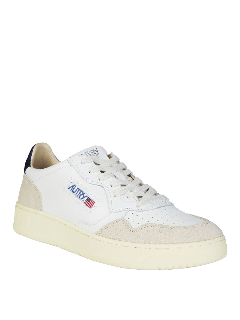 Autry White Medalist Low Suede Accents Sneakers