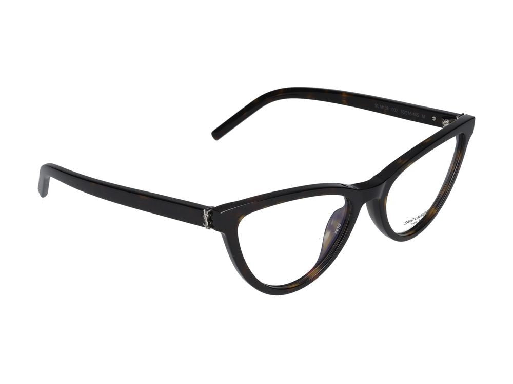 Saint Laurent Havana Glossy Dark Tortoiseshell Cat-Eye Eyeglasses