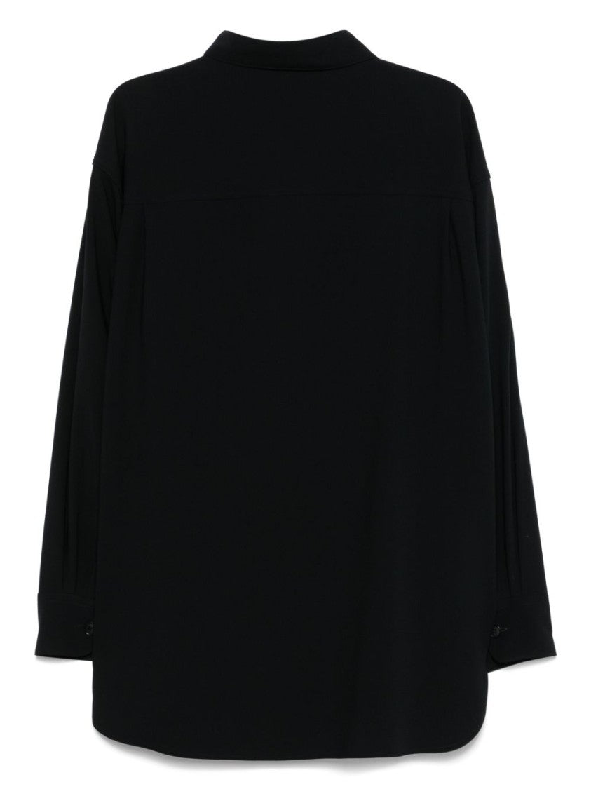 Giorgio Armani Midnight Blue Cotton Shirt With Classic Collar