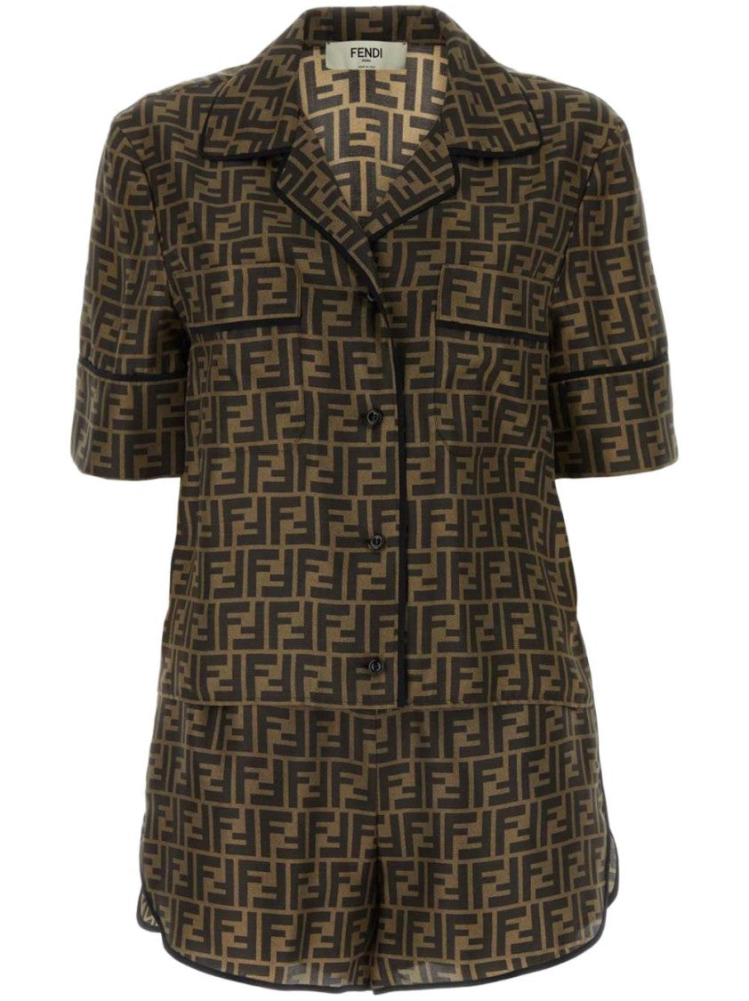 Fendi Geometric Patterned Short-Sleeved Shirt