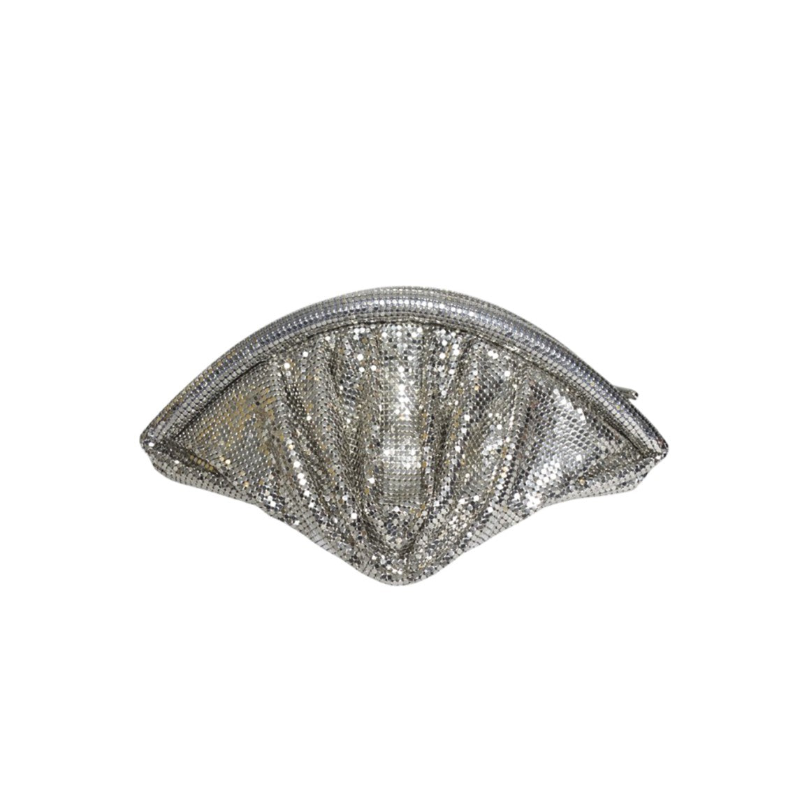 Rabanne Half Moon Silver Pixel Clutch