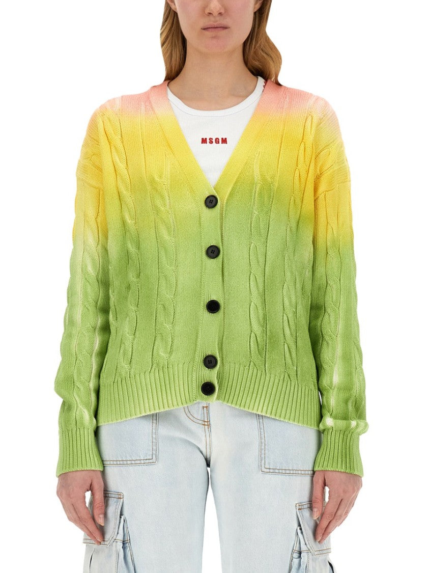 Msgm Gradient Design Cardigan