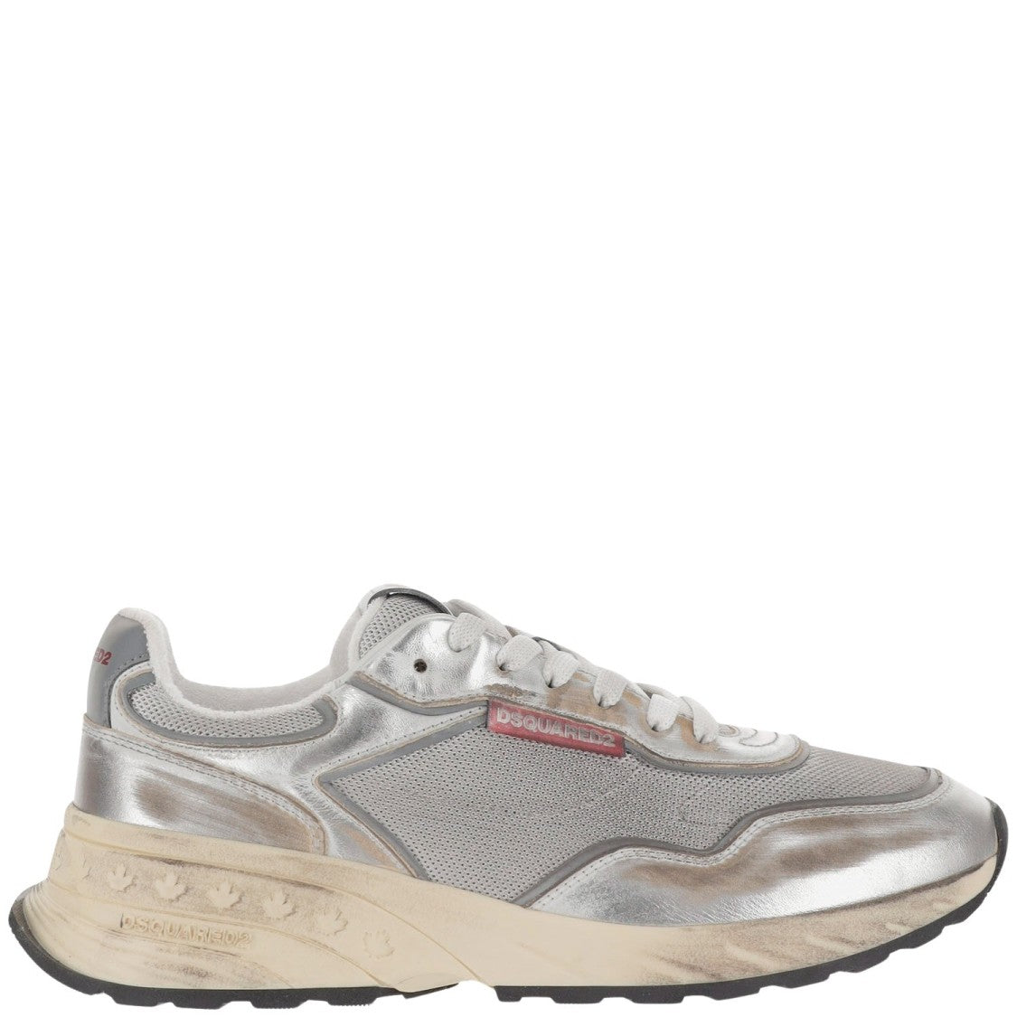 Dsquared2 Mesh And Leather Sneakers With Logo