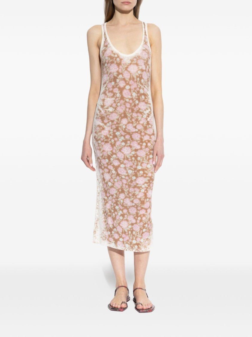 Diesel Multicolour Silk And Nylon Midi Dress