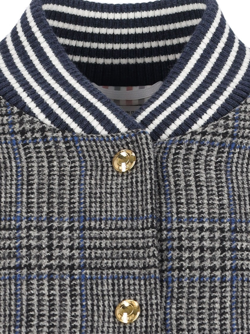 Thom Browne Padded Houndstooth Jacket With Grosgrain Tab