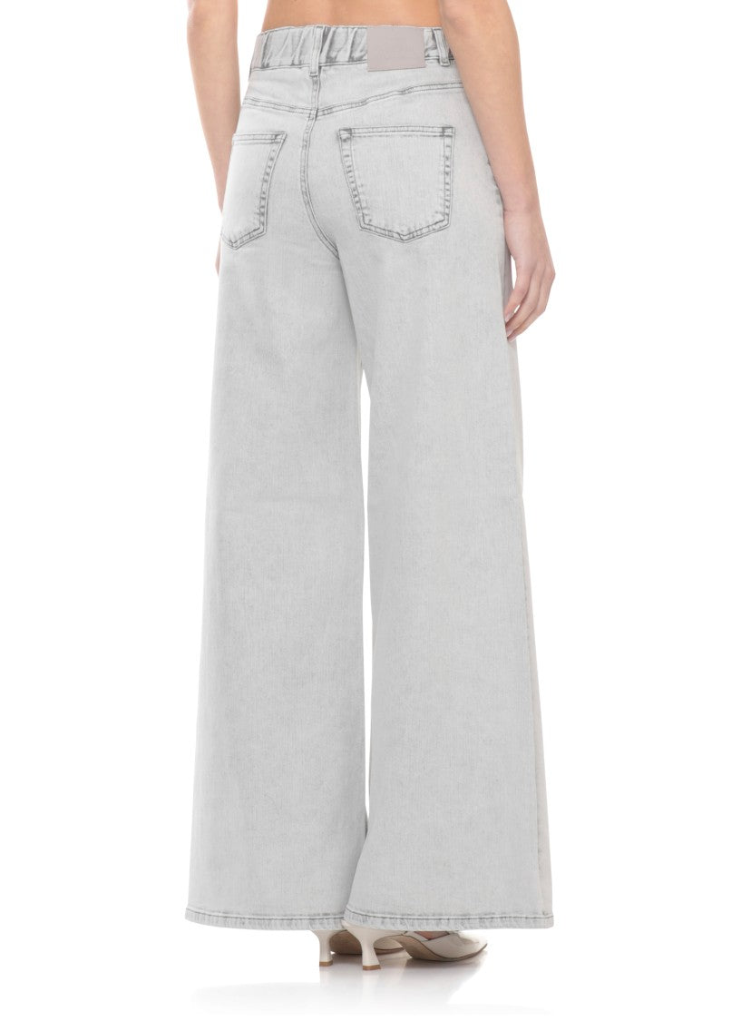 Panicale Grey Cotton Embellished Jeans