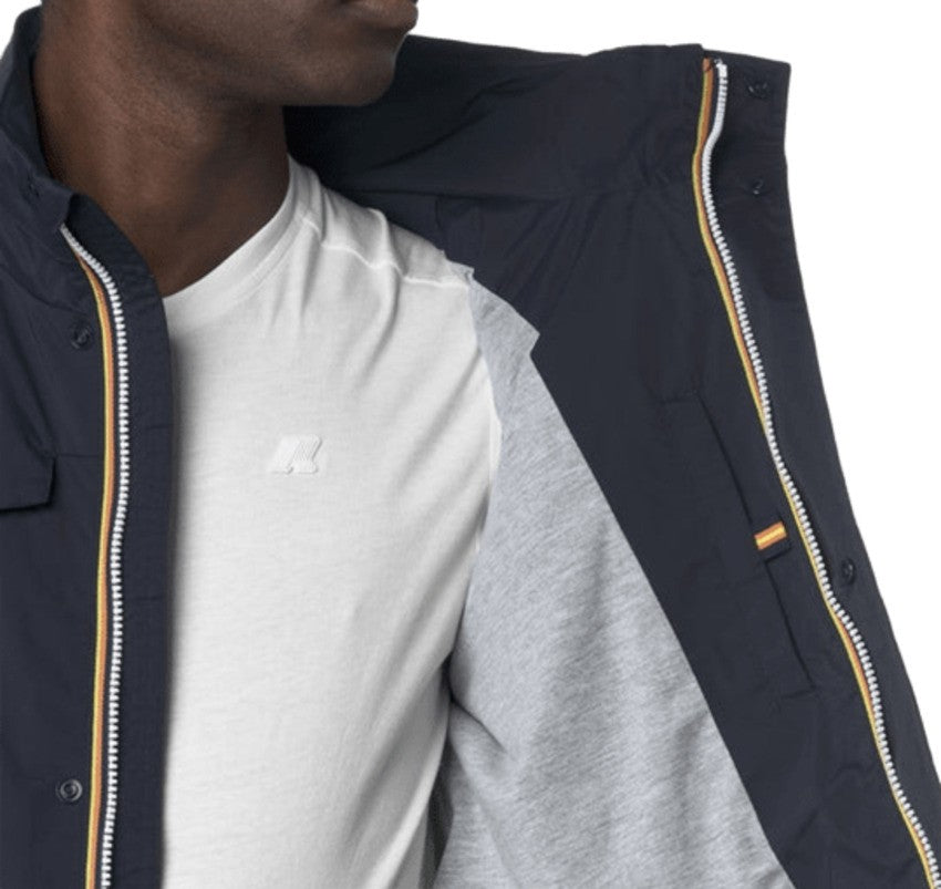 K-Way Blue Nylon Cotton Lined Jacket