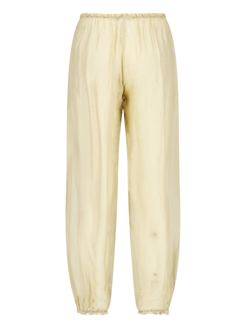 Paloma Wool Beige Weza Semi-Transparent Silk Trousers