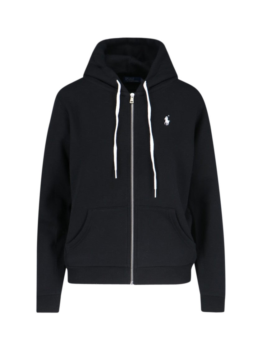 Polo Ralph Lauren Logo Zip Hoodie – Black