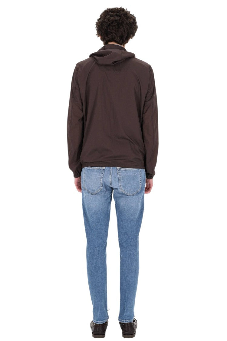 Herno Brown Superlight Embossed Nylon Bomber Jacket