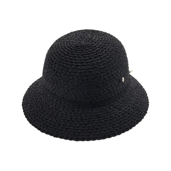 Helen Kaminski Rounded Crown Raffia Hat With Flared Brim And Elegant Detailing