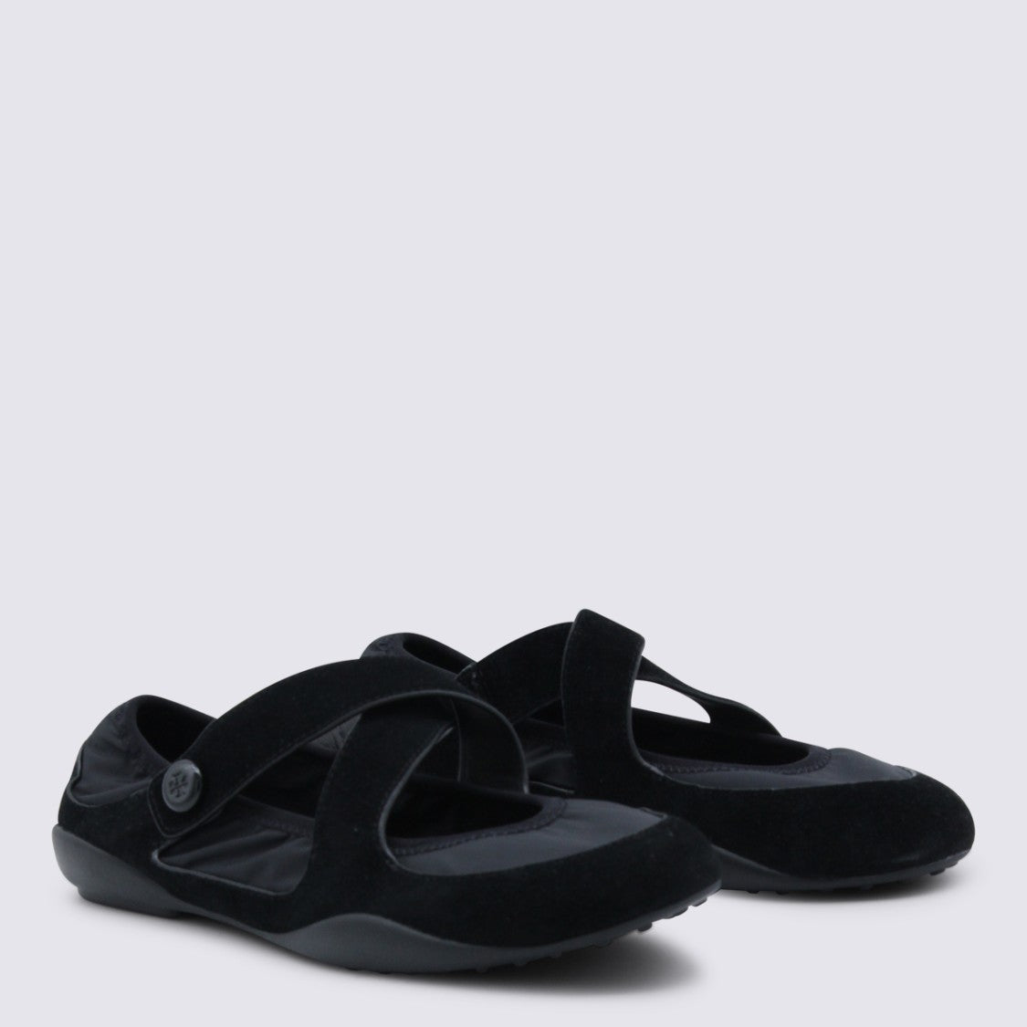 Tory Burch Matte Black Rounded Toe Flats