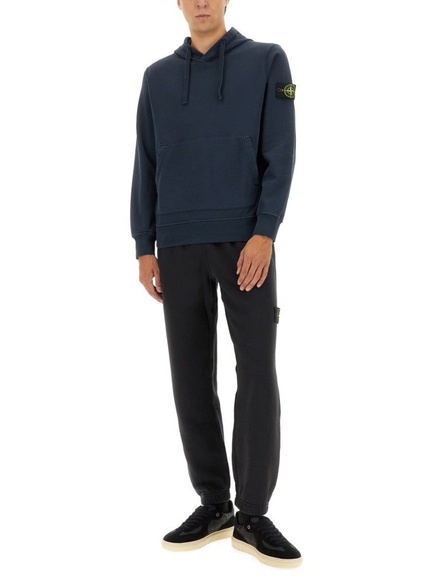 Stone Island Deep Navy Classic Pullover Fleece Hoodie