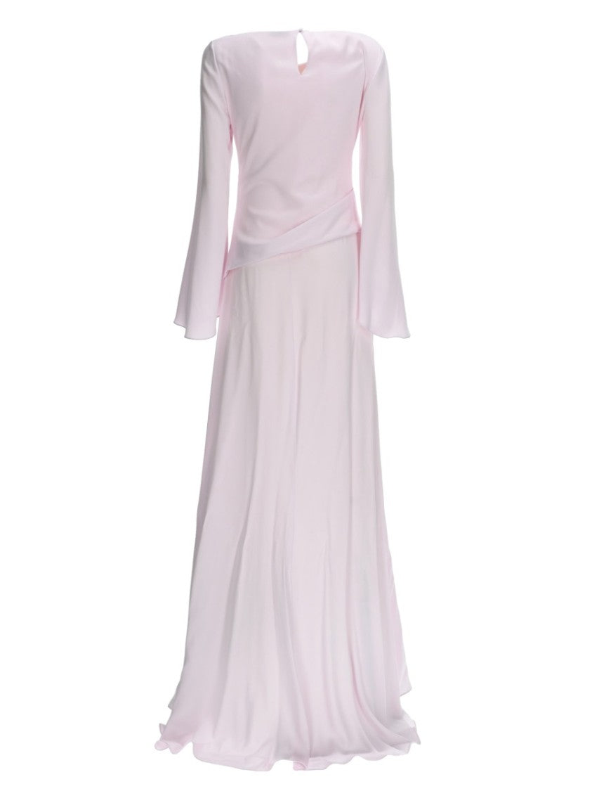 Alexander Mcqueen Neutral Flowing Silhouette Flared Sleeves Maxi Dress