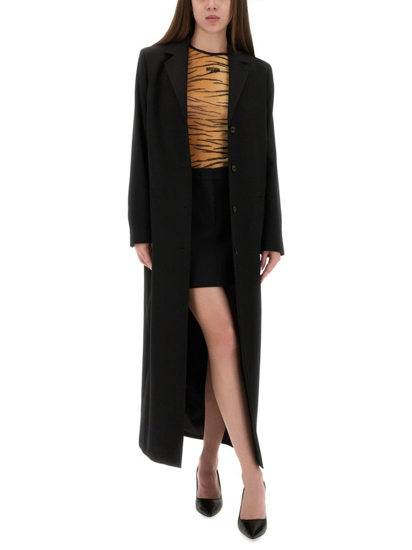 Moschino Long Tailored Coat With Notched Lapel
