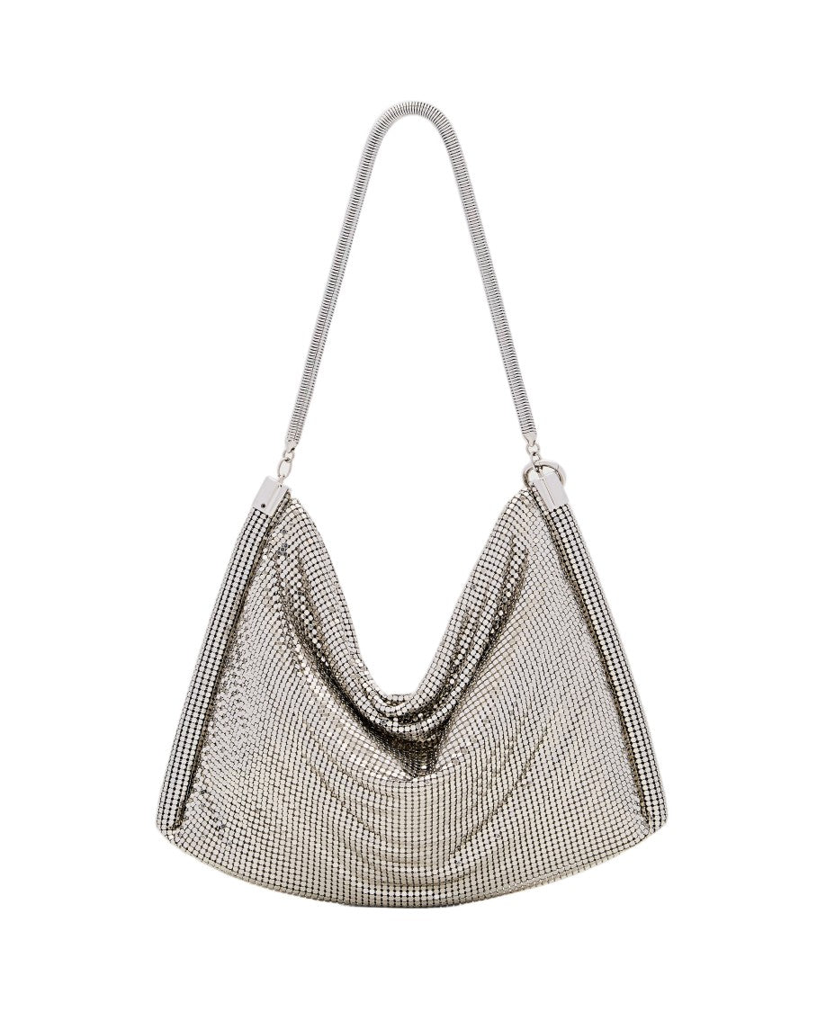 Rabanne Aluminum Chainmail Shoulder Bag With Tube Strap