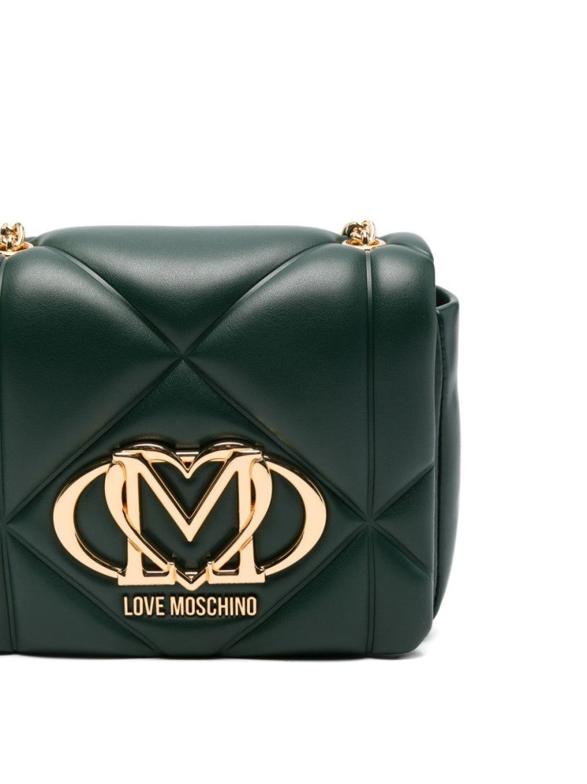 Love Moschino Quilted Green Shoulder Bag