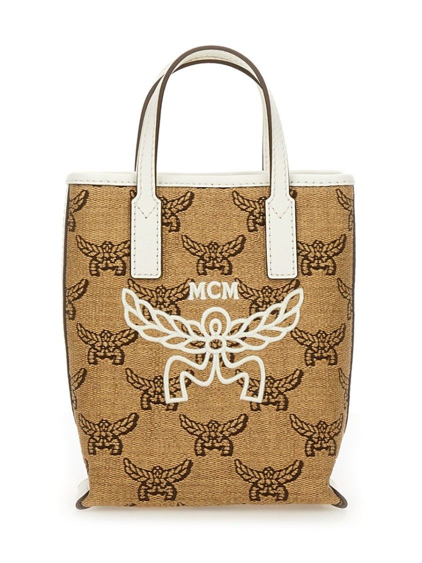 Mcm Structured Tote Bag With Distinctive Embroidery
