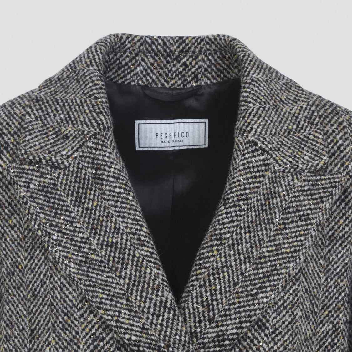 Peserico Ebony Brown Virgin Wool Short Coat