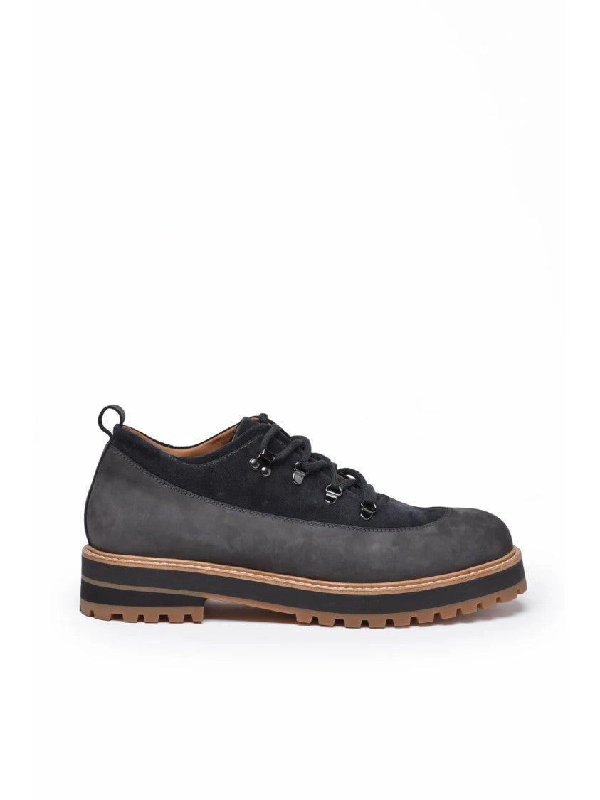 Eleventy Grey Hiking-Inspired Suede Booties