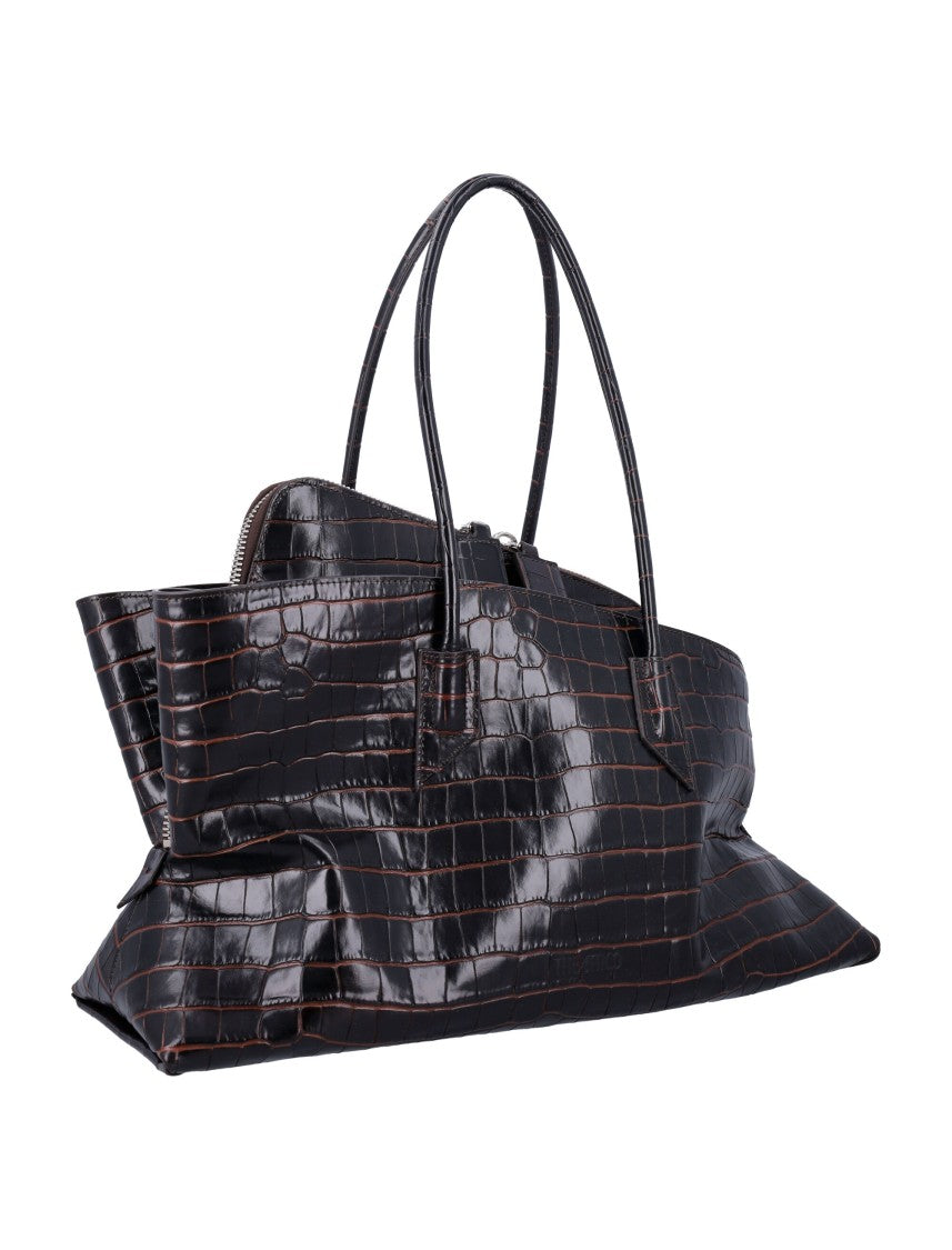 The Attico La Passeggiata Medium Croc-Embossed Tote Bag