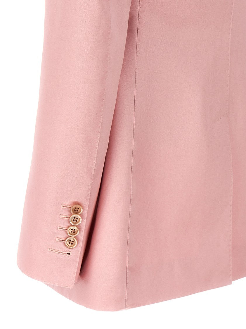 Tom Ford Double-Breasted Duchesse Blazer With Tailored Structure And Back Vent