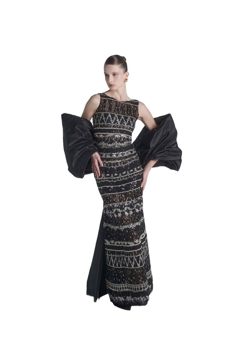 Saiid Kobeisy Embroidered Long Dress