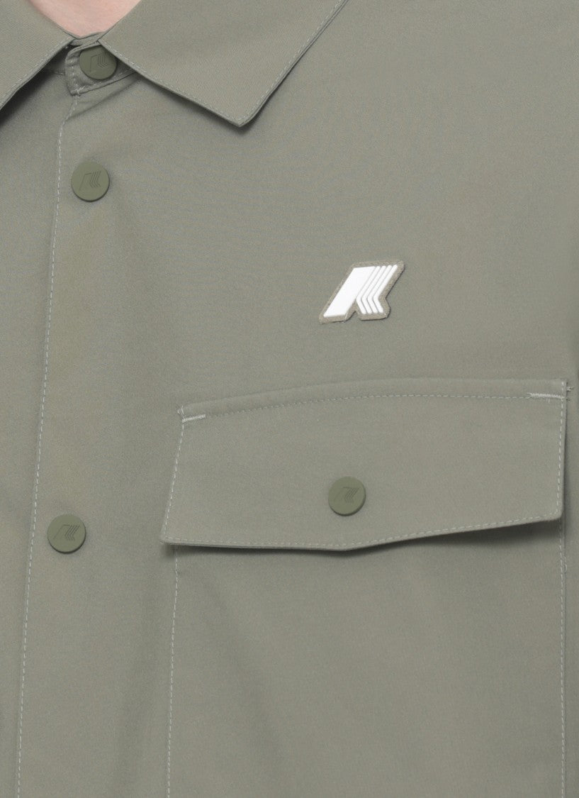 K-Way Army Green Umbert Stretch Buttoned Overshirt