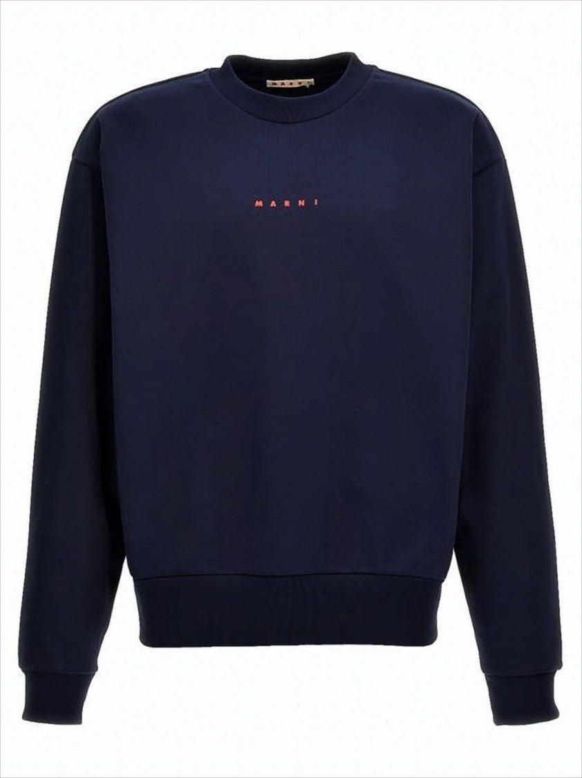 Marni Long-Sleeve Crew Neck Cotton Sweatshirt With Design