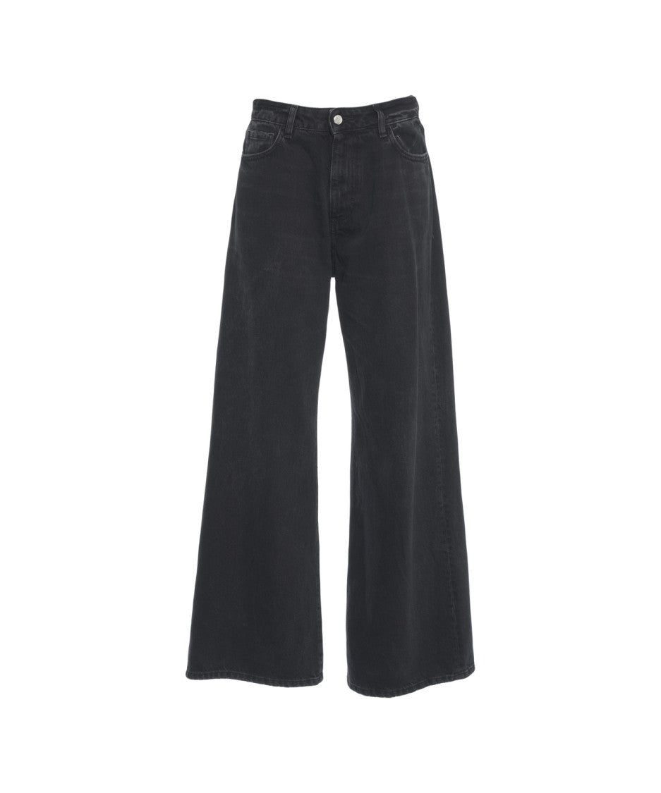 Icon Denim Wide Leg Bea Jeans With High Waist And Vintage-Faded Finish