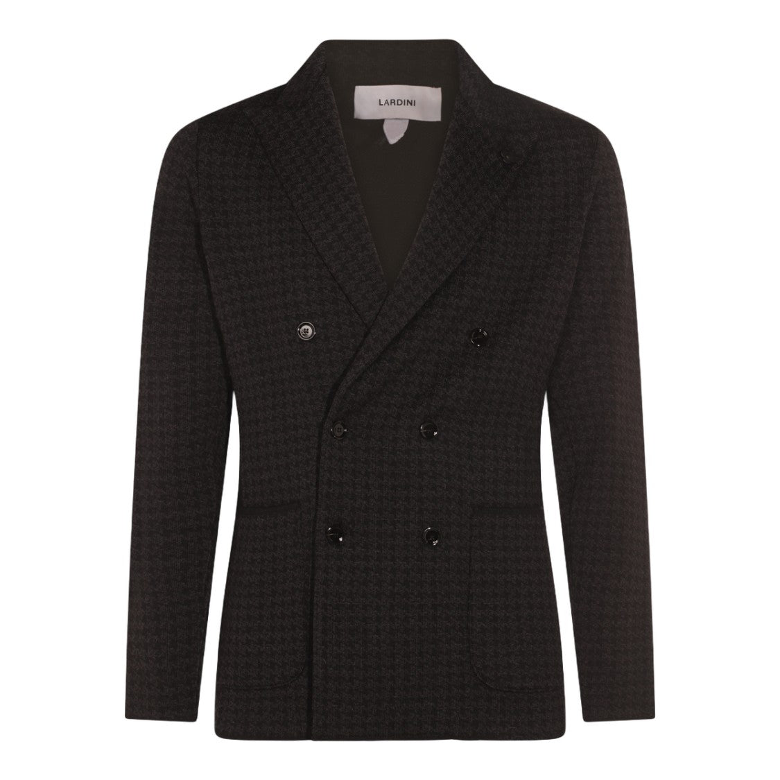 Lardini Double-Breasted Blazer With Subtle Houndstooth Pattern