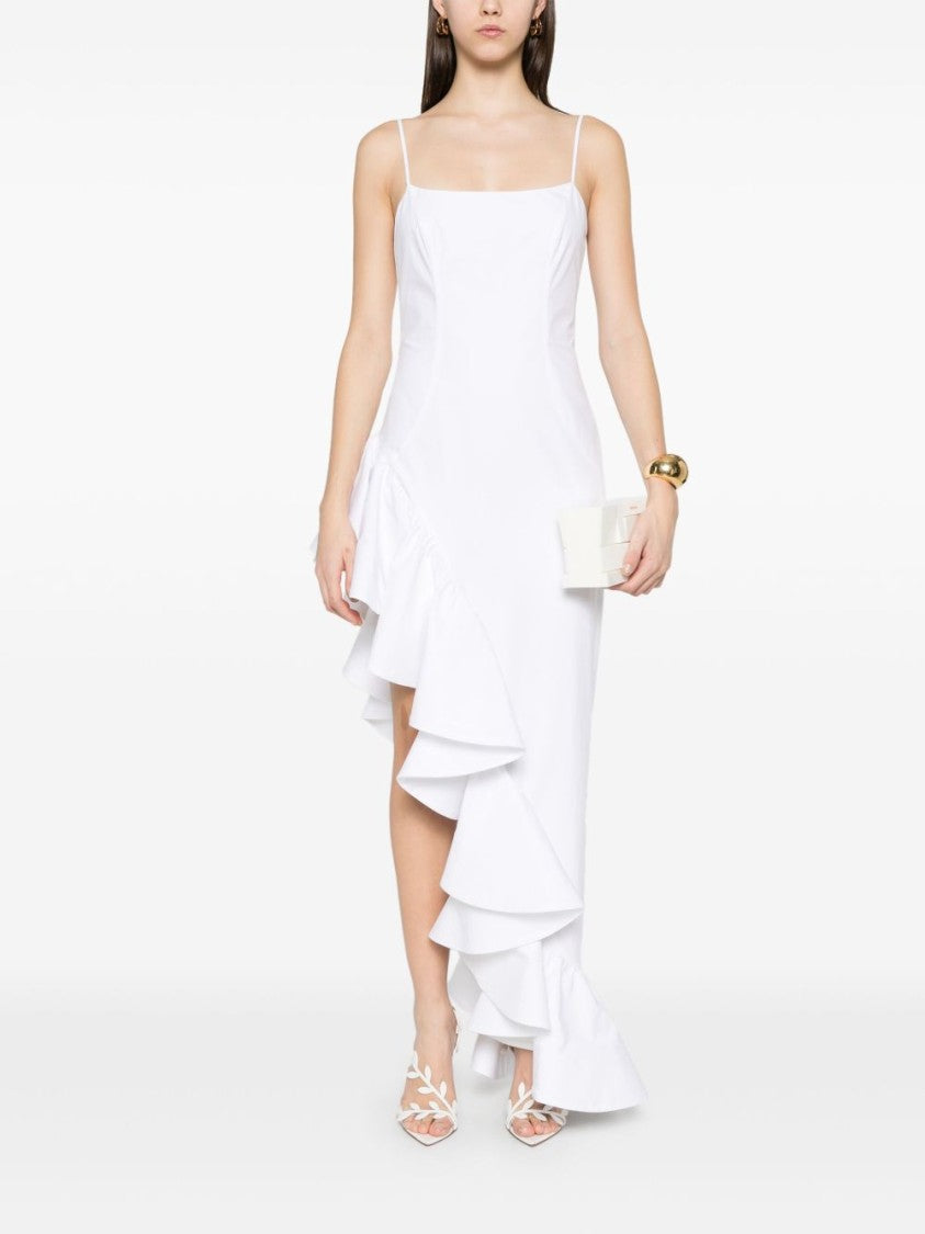 Giuseppe Di Morabito Asymmetrical Ruffle White Dress