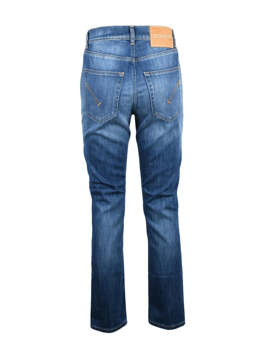 Dondup Blue Daila High Waist Slim Cotton-Blend Jeans