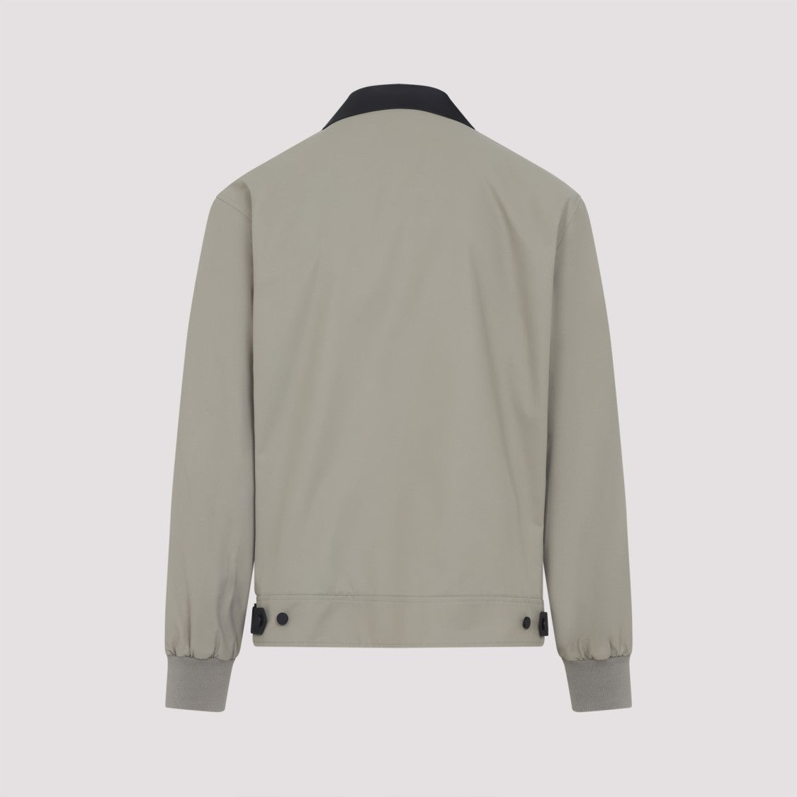 Givenchy Beige Cotton Twill Jacket With Black Leather Collar