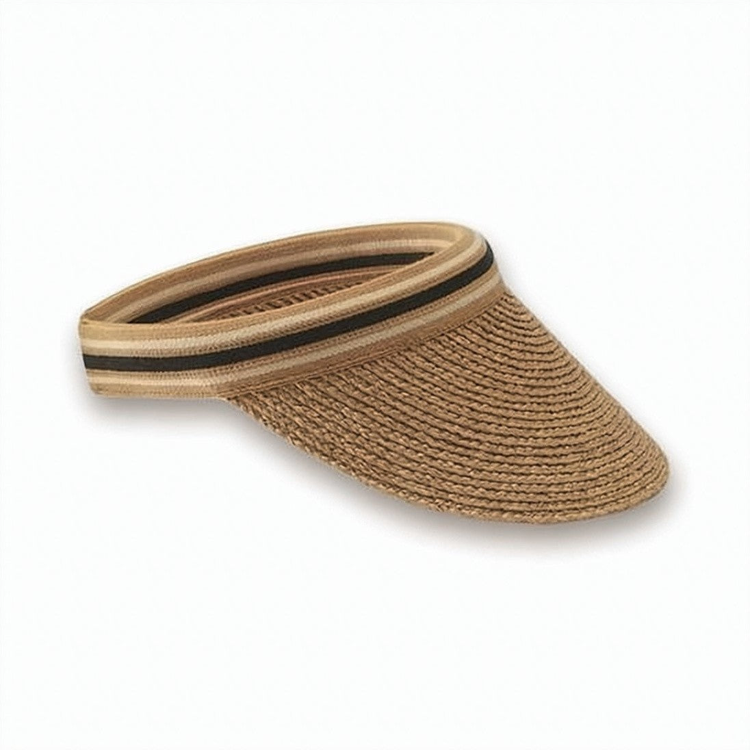 Helen Kaminski Woven Raffia Sun Visor With Curved Brim
