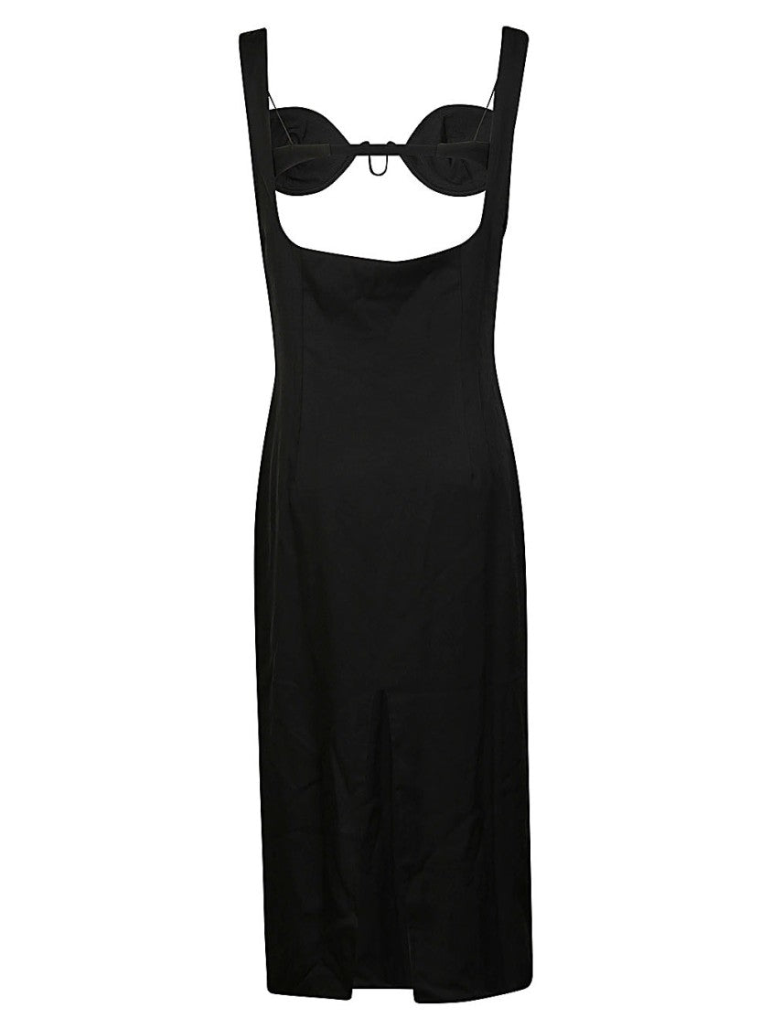 Ziah Black Logo Midi Dress